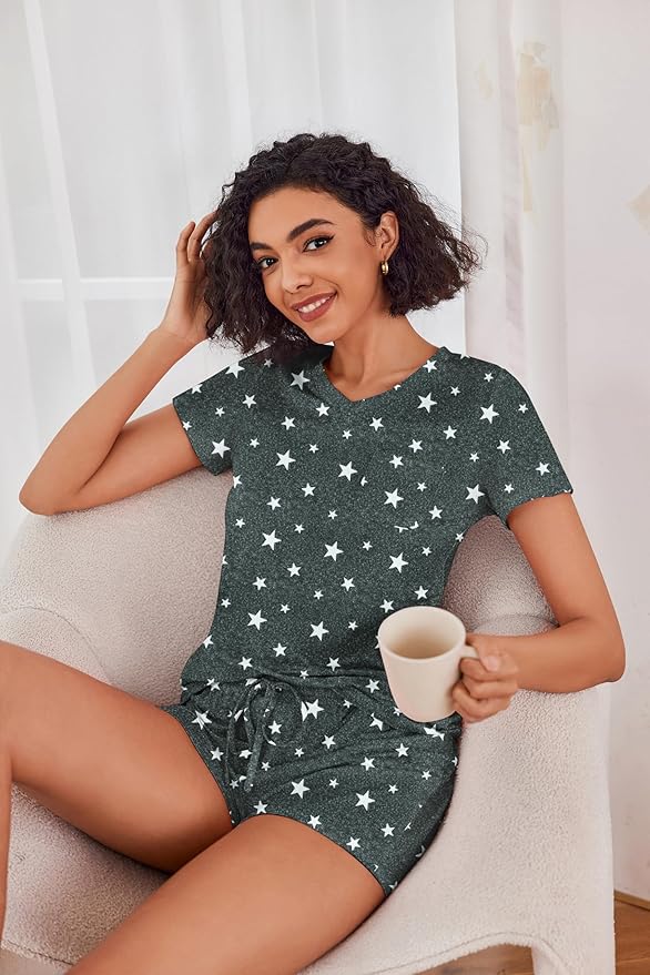Women's Pajama Set - Short Sleeve - 2 Piece