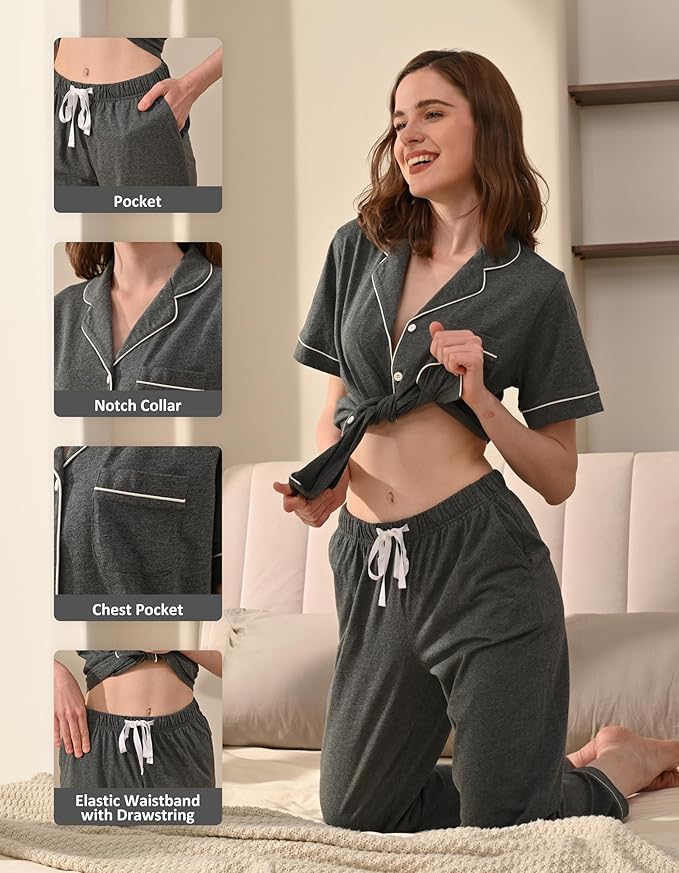 Women's 100% Cotton Pajama Set - 2 Piece