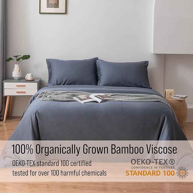 Bamboo Cooling Bed Sheet Set - Twin - 18 in Deep Pocket