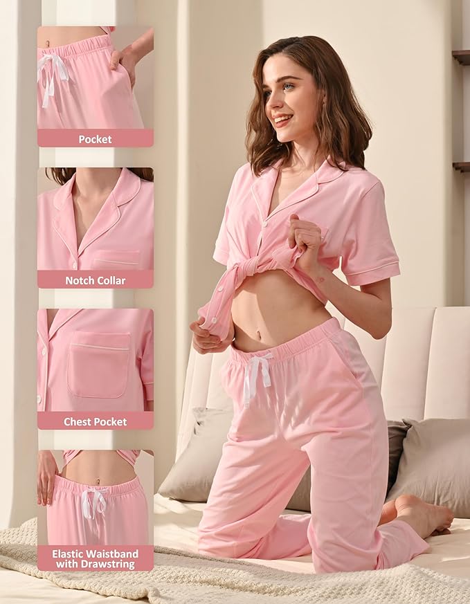 Women's 100% Cotton Pajama Set - 2 Piece