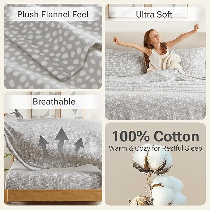 100% Cotton Bed Sheet Set - Twin - 3 Piece