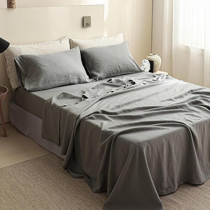 Linen Bed Sheet Set - Full - 4 Piece