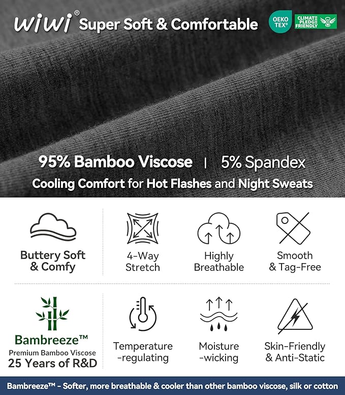 Women's Bamboo Cooling Pajama Set - Short Sleeve - 2 Piece