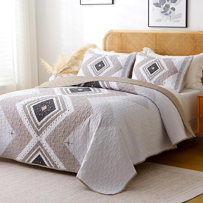 Microfiber Quilt Set - King - 3 Piece
