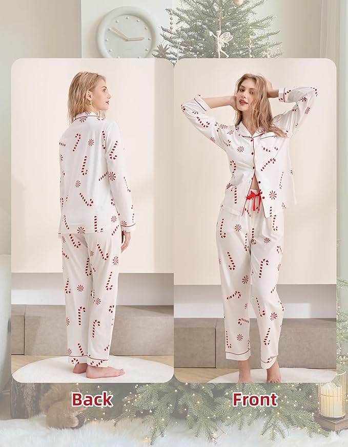 Women's 100% Cotton Pajama Set - Long Sleeve