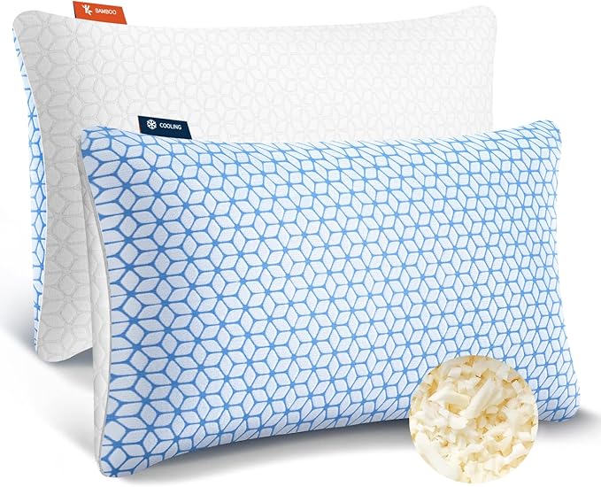 Memory Foam Cooling Bed Pillow - Queen - 2 Pack