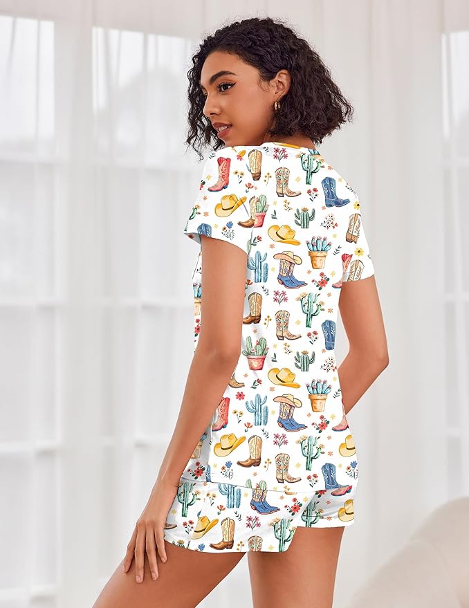 Women's Pajama Set - Short Sleeve - 2 Piece