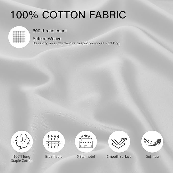 100% Cotton Pillowcase Set - Standard - 20 x 26 in - 2 Piece