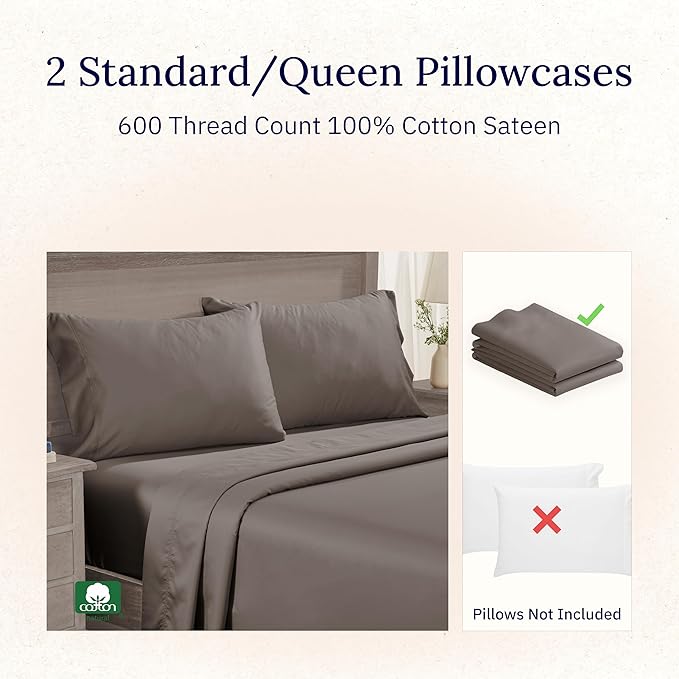 100% Cotton Pillowcase Set - Queen - 2 Piece