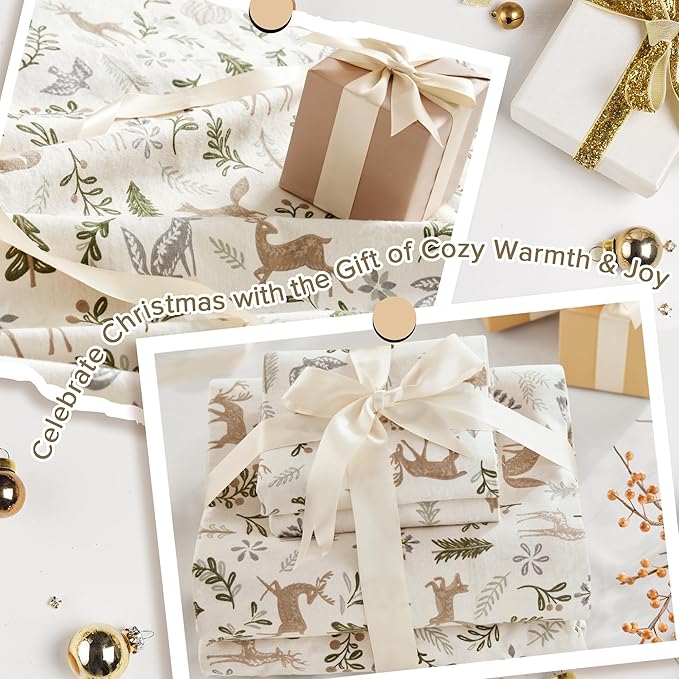 100% Cotton Bed Sheet Set - King - 4 Piece