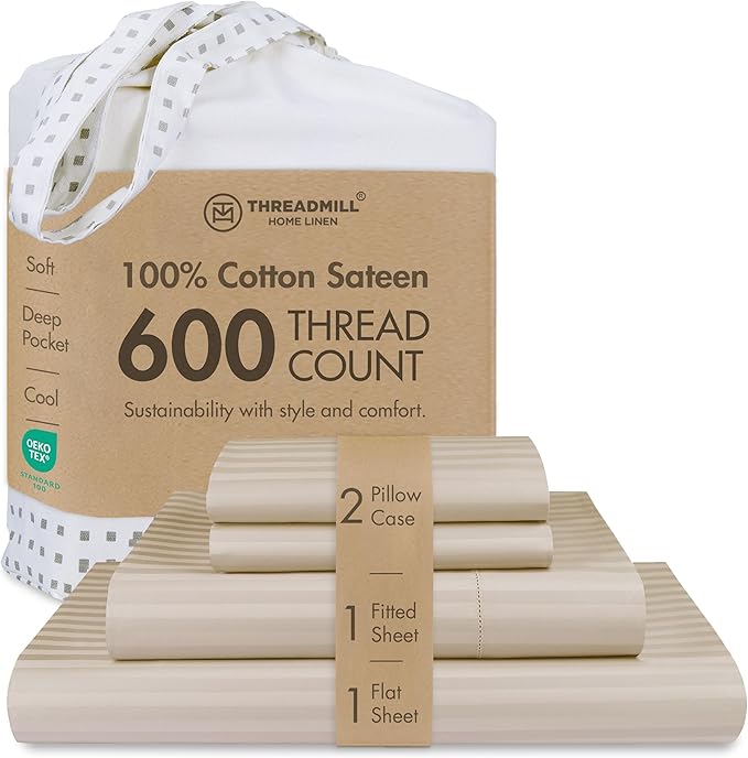 100% Cotton Cooling Bed Sheet Set - Full - 4 Piece