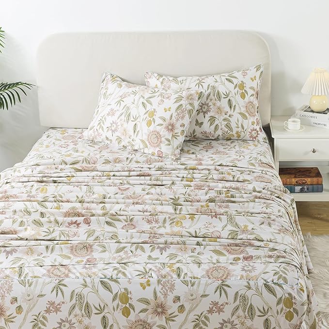 100% Cotton Bed Sheet Set - Queen - 4 Piece