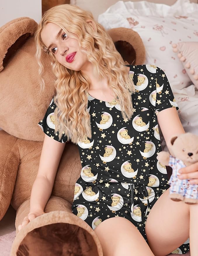 Women's Pajama Set - Short Sleeve - 2 Piece