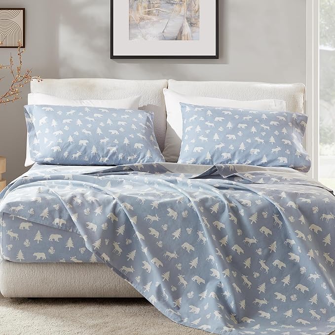 Flannel Bed Sheet Set - King - 4 Piece