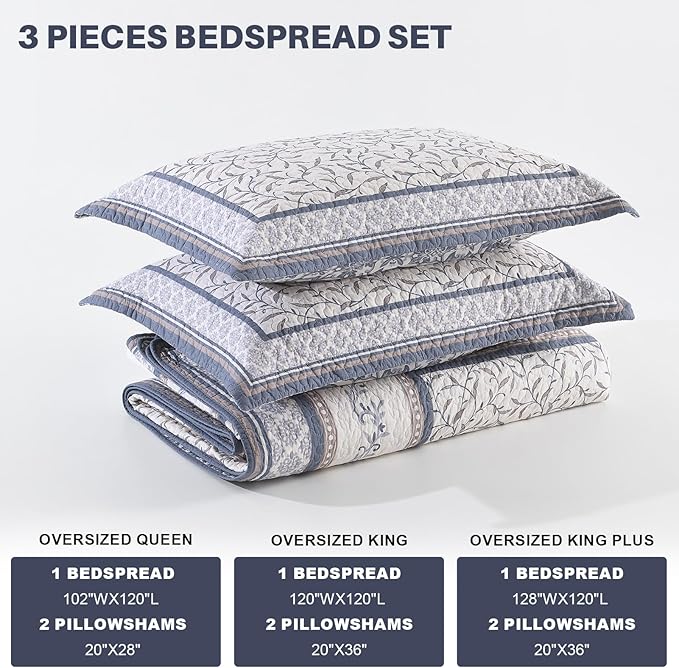 100% Cotton Bedding Set - California King - 3 Piece