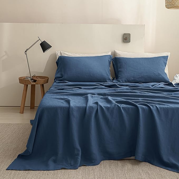 Linen Bed Sheet Set - Full - 4 Piece