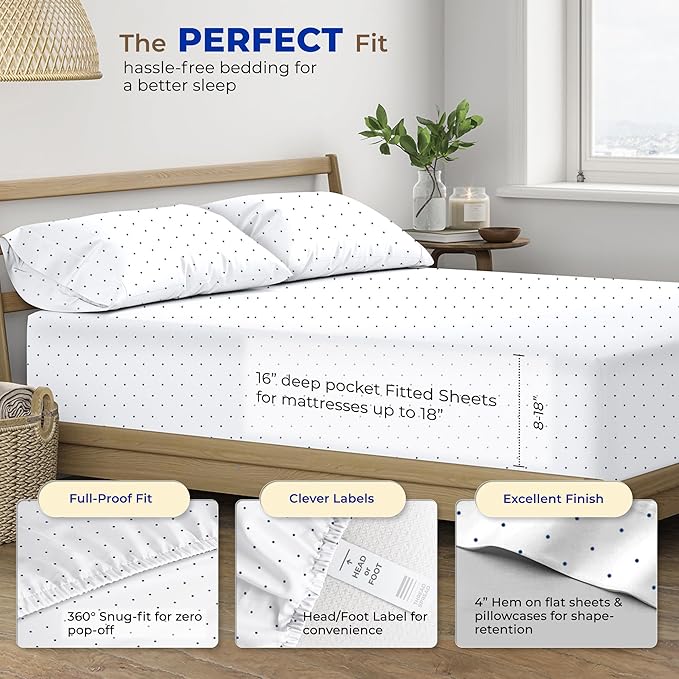 Cooling Bed Sheet Set - King - 16 in Deep Pocket - 4 Piece