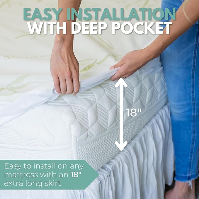 Bamboo Cooling Mattress Protector - King