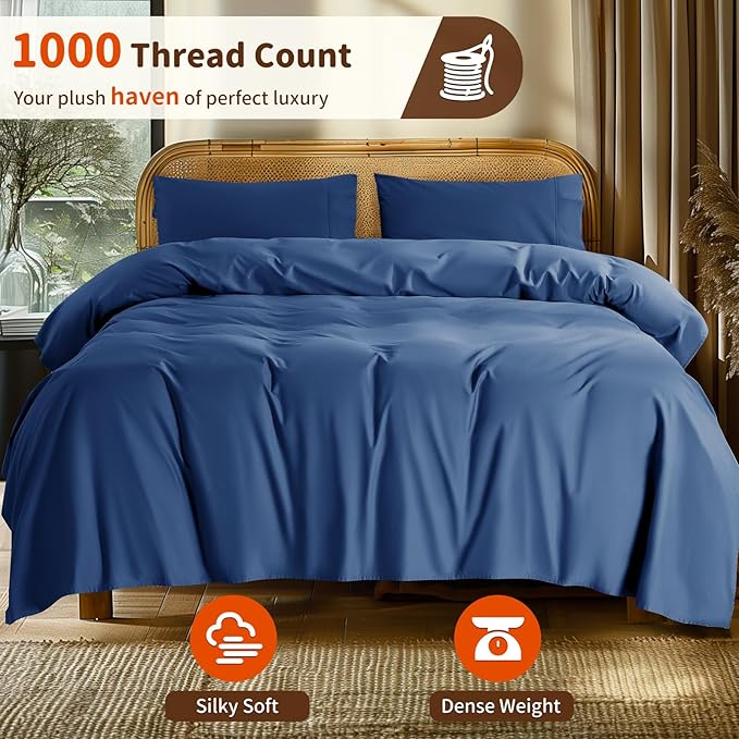 100% Cotton Bed Sheet Set - Full - 4 Piece