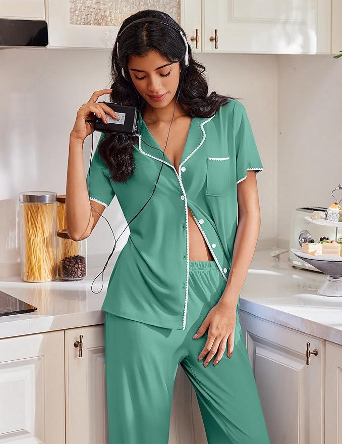 Women's Pajama Set - Short Sleeve - 2 Piece