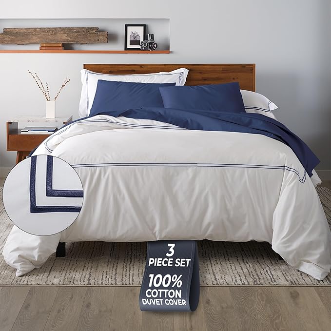 100% Cotton Duvet Cover Set - Queen - 90 x 90 in - 3 Piece