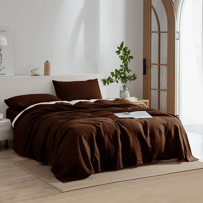 Linen Bed Sheet Set - California King - 4 Piece