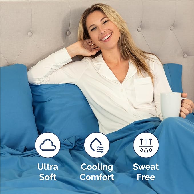 Cooling Bed Sheet Set - Queen - 16 in Deep Pocket - 6 Piece