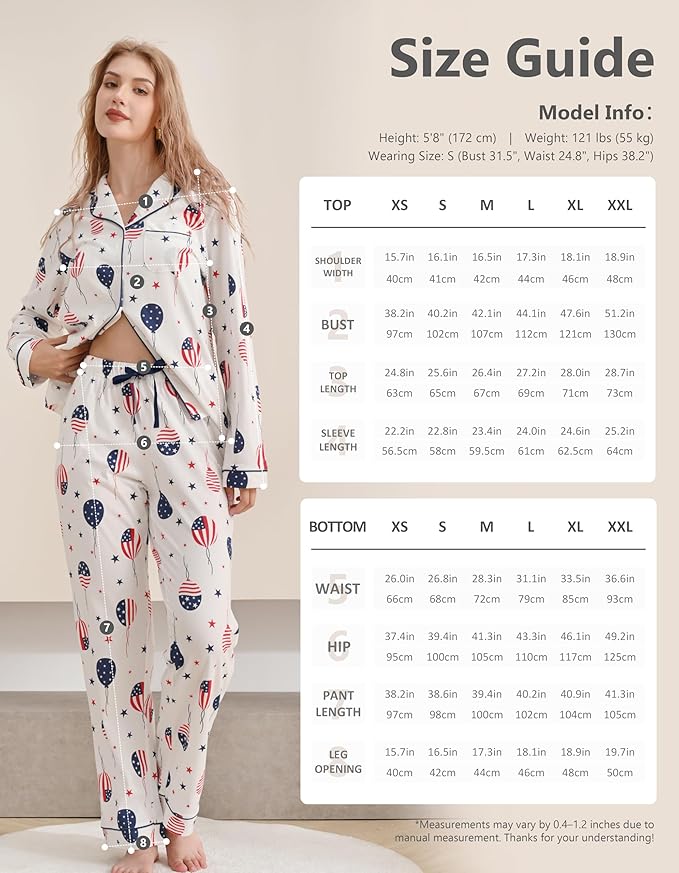 Women's 100% Cotton Pajama Set - Long Sleeve