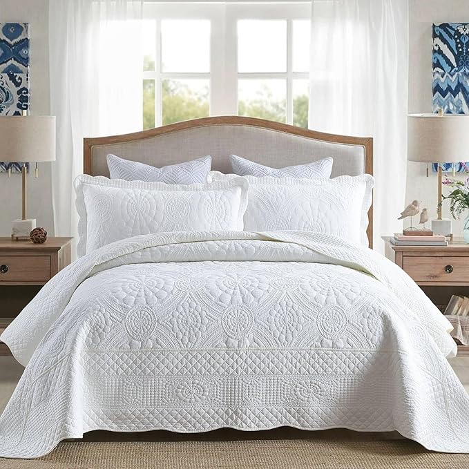 100% Cotton Quilt Set - King - 3 Piece