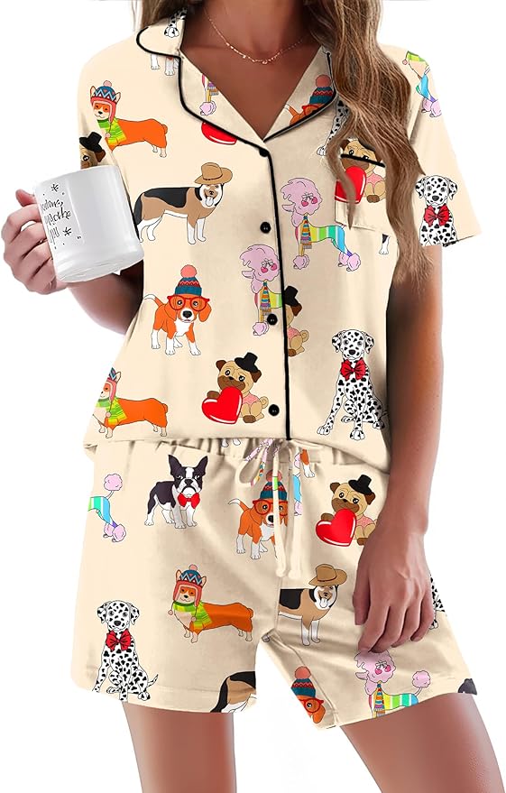 Women's Pajama Set - Short Sleeve - 2 Piece