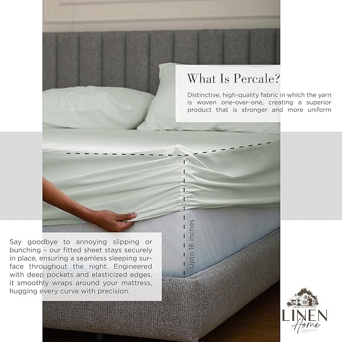 100% Cotton Bed Sheet Set - Full - 4 Piece