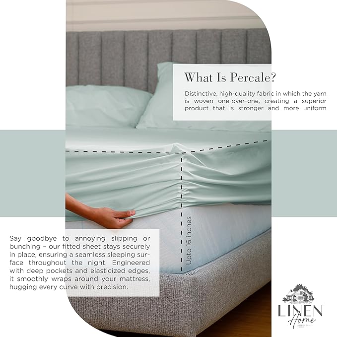 100% Cotton Bed Sheet Set - Full - 4 Piece