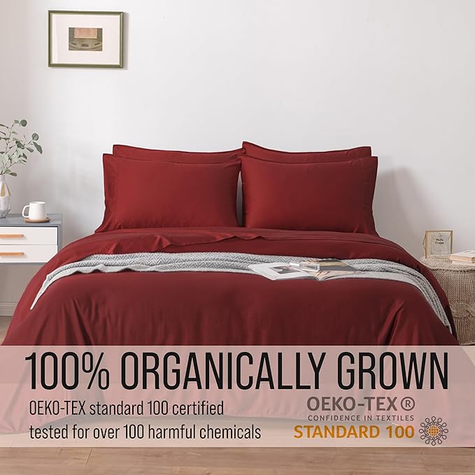 Bamboo Cooling Bed Sheet Set - Queen - 18 in Deep Pocket - 6 Piece
