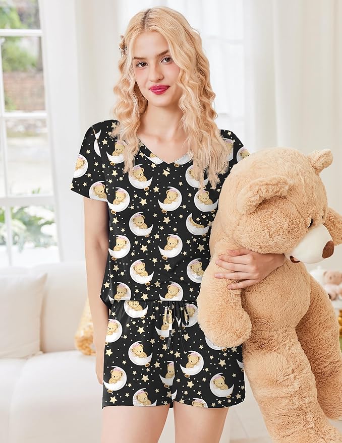 Women's Pajama Set - Short Sleeve - 2 Piece