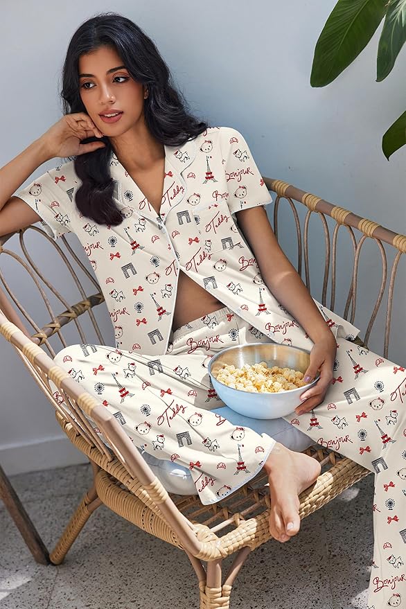 Women's Pajama Set - Short Sleeve - 2 Piece