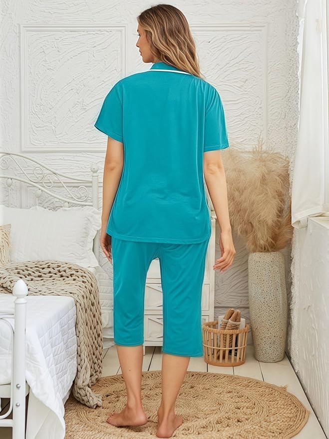 Capri Pajama Set - Short Sleeve - 2 Piece