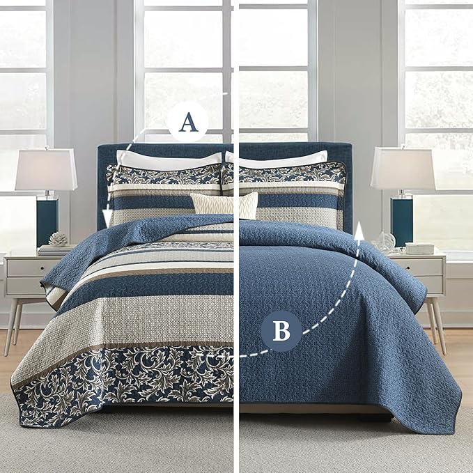 100% Cotton Quilt Set - Queen - 3 Piece