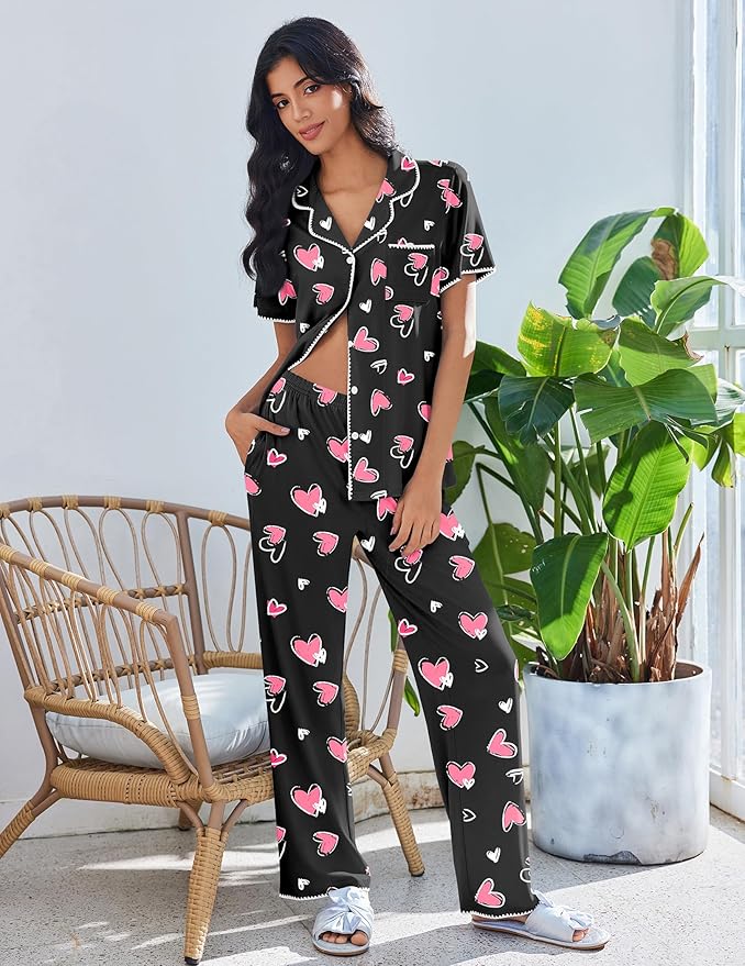 Women's Pajama Set - Short Sleeve - 2 Piece