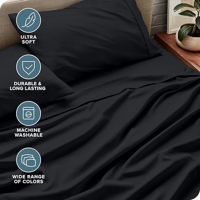 Microfiber Bed Sheet Set - King - 4 Piece