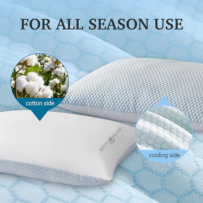 100% Cotton Cooling Bed Pillow - King - 2 Piece