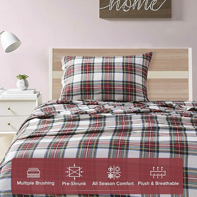 Flannel Bed Sheet Set - Twin - 3 Piece