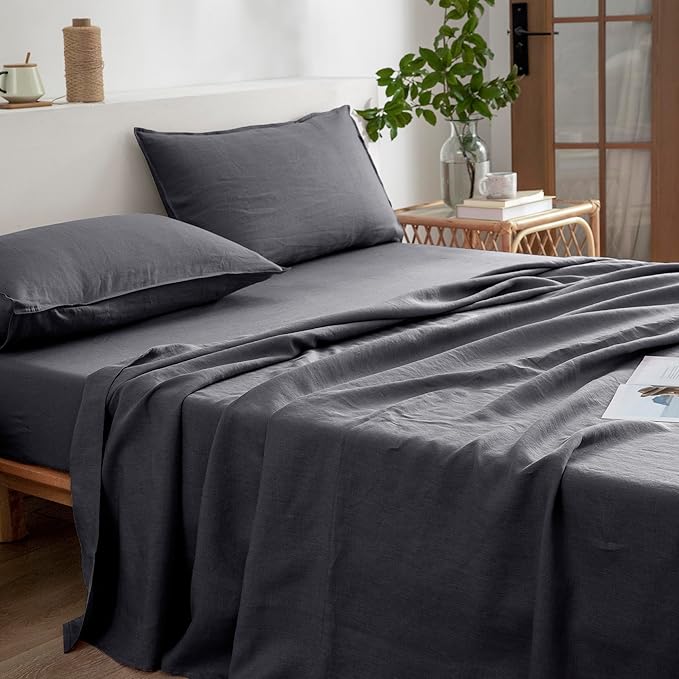 Linen Bed Sheet Set - Twin - 3 Piece