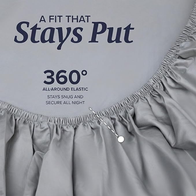 100% Cotton Bed Sheet Set - Twin XL - 3 Piece