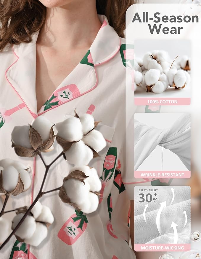 Women's 100% Cotton Pajama Set - 2 Piece
