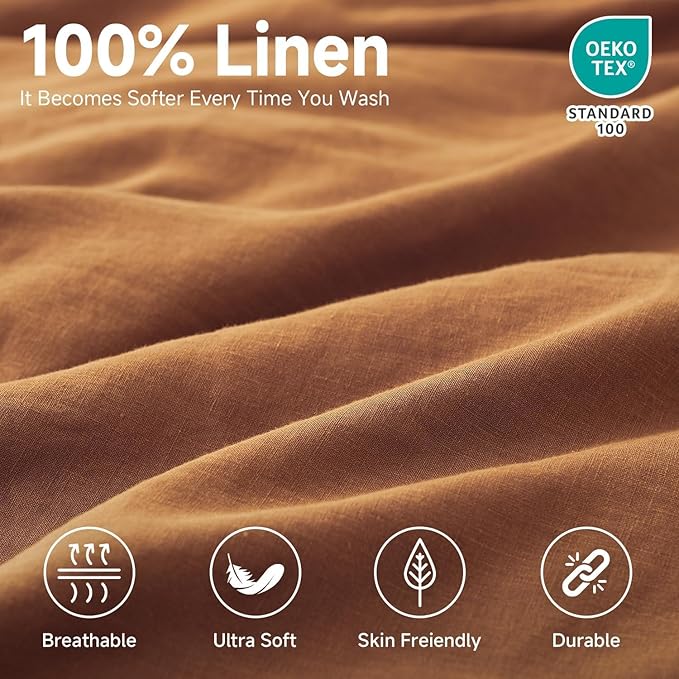 Linen Bed Sheet Set - Full - 4 Piece