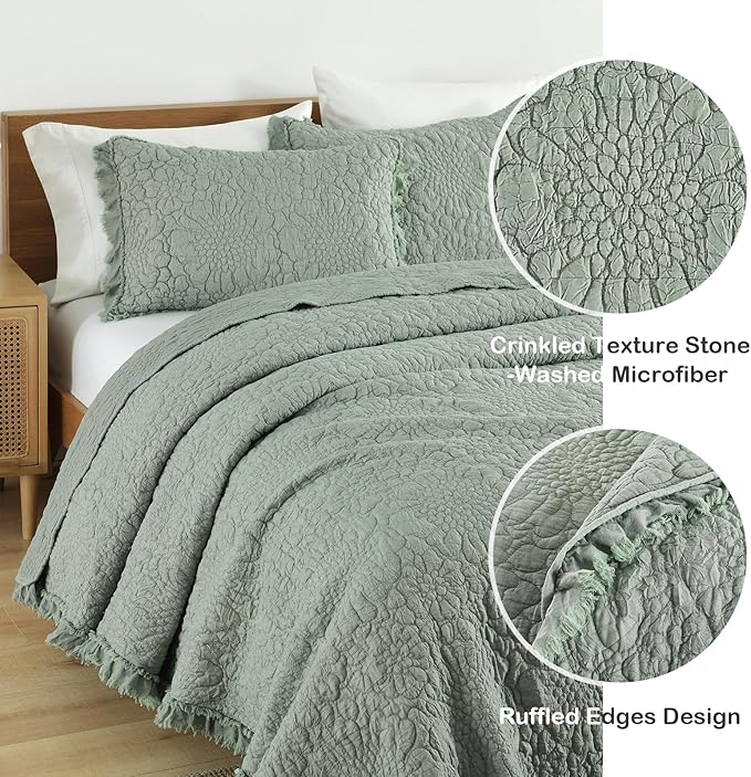 Microfiber Quilt Set - Queen - 3 Piece