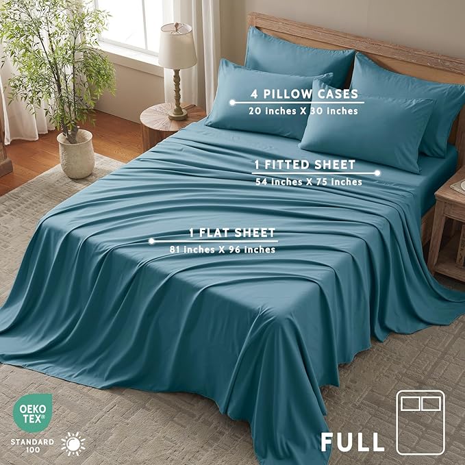 Microfiber Cooling Bed Sheet Set - Full - 6 Piece