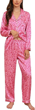 Women's Satin Pajama Set - Long Sleeve - 2 Piece