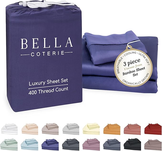 Bamboo Cooling Bed Sheet Set - Twin - 18 in Deep Pocket