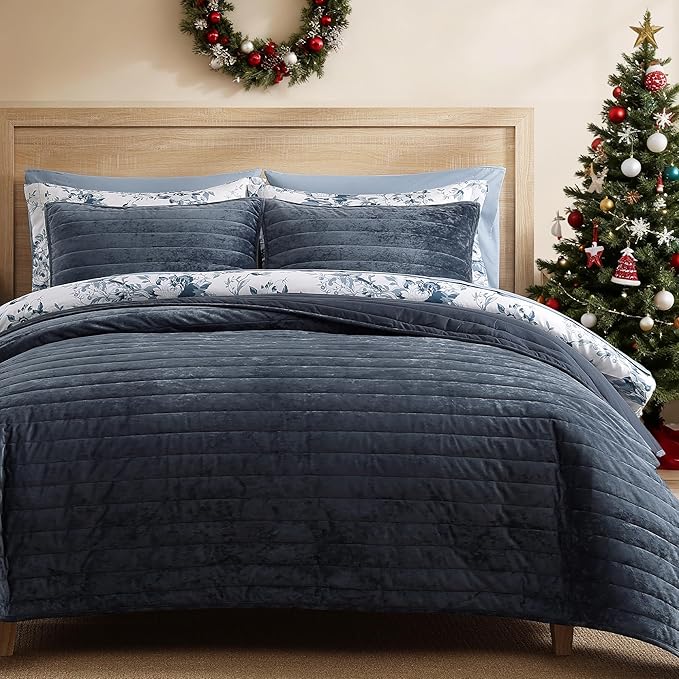 Velvet Quilt Set - King - 3 Piece